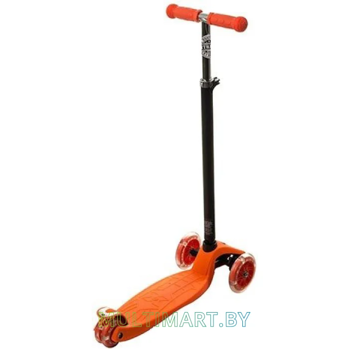 Самокат QD Scooter Maxi ORG оранжевый, светящиеся колёса